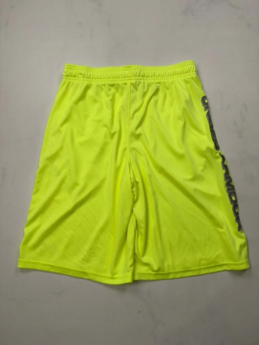 Under Armour Athletic Shorts Neon Yellow Loose Fit - Boys XL